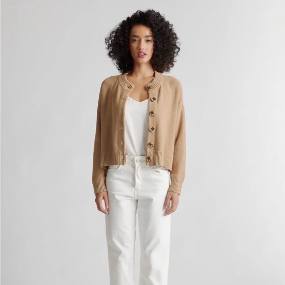 Quince 100% Cotton Cropped Cardigan - Picture 3 of 6